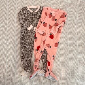NWOT Bundle Carter’s Fleece Footie Pajamas One-Piece - Size 2T